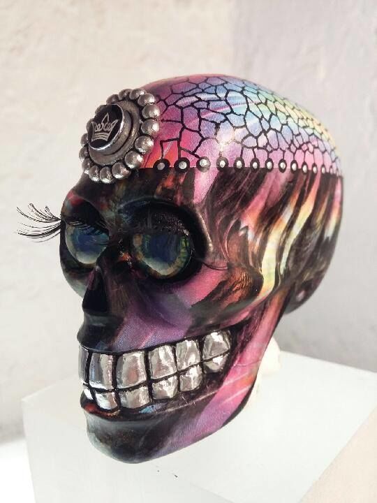 Sculpture titled "Girl Skull -Work in…" by Cervantes, Original Artwork