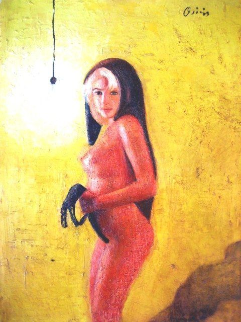 Schilderij getiteld "DESNUDO BAJO LA LUZ" door Cesar Augusto Rincon Gonzalez, Origineel Kunstwerk
