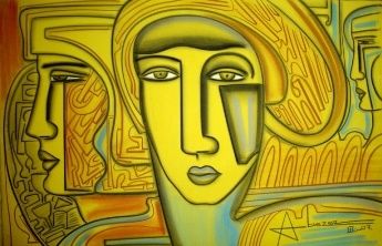 Painting titled "SIN  TITULO" by Cesar Augusto Rincon Gonzalez, Original Artwork