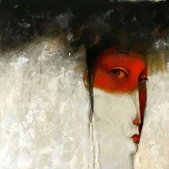 Pintura titulada "retrato; óleo, 80 x…" por Cesar Ayllón, Obra de arte original