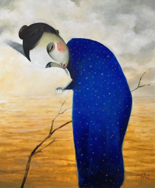 Pintura titulada "descanso" por Cesar Ayllón, Obra de arte original