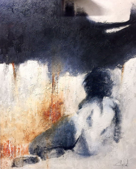Schilderij getiteld "desnudo al amanecer…" door Cesar Ayllón, Origineel Kunstwerk