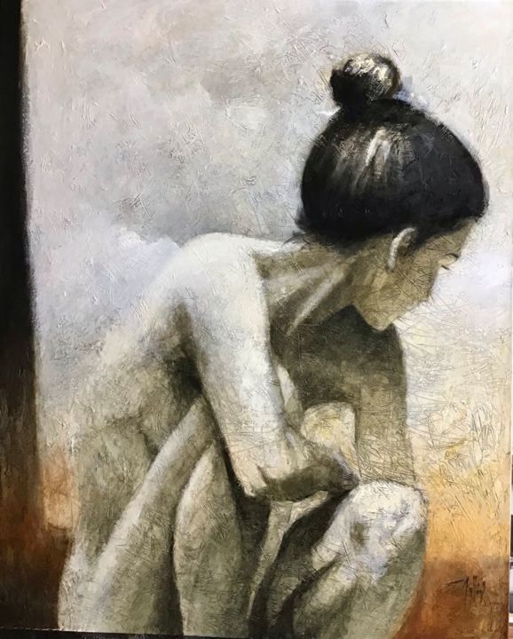 Pintura titulada "A través de mi vent…" por Cesar Ayllón, Obra de arte original, Oleo