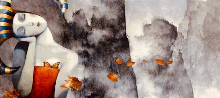 Pintura titulada "Amanecer en las alt…" por Cesar Ayllón, Obra de arte original, Oleo