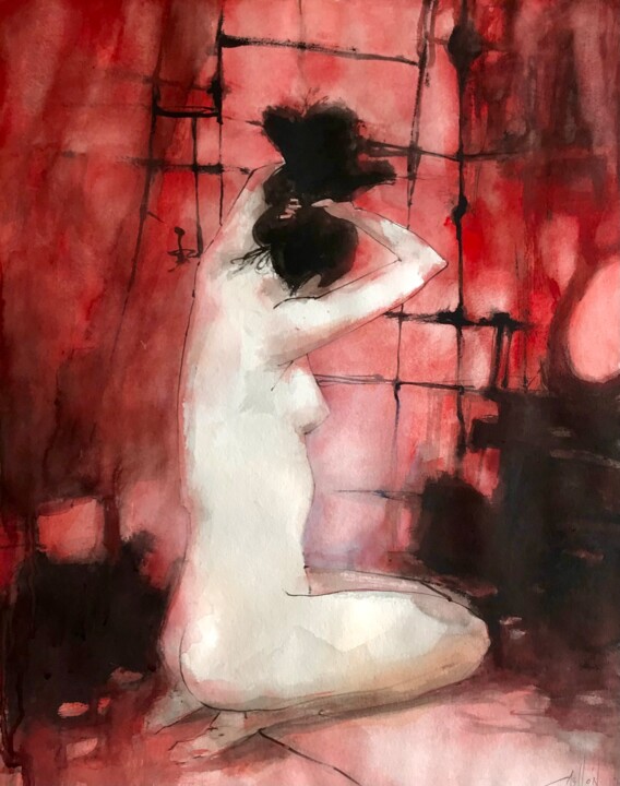 Peinture intitulée "La habitación" par Cesar Ayllón, Œuvre d'art originale, Huile
