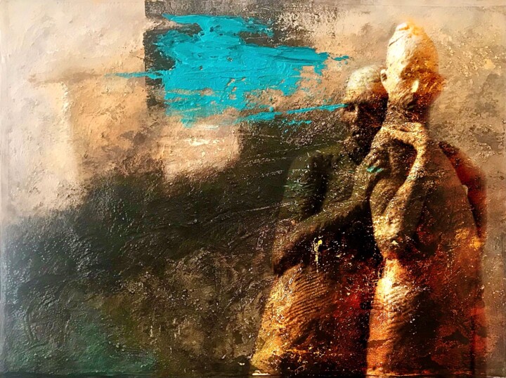Картина под названием "Serie Ancestros" - Cesar Ayllón, Подлинное произведение искусства, Масло