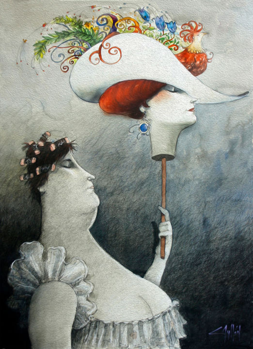 Painting titled "sofisticada" by Cesar Ayllón, Original Artwork