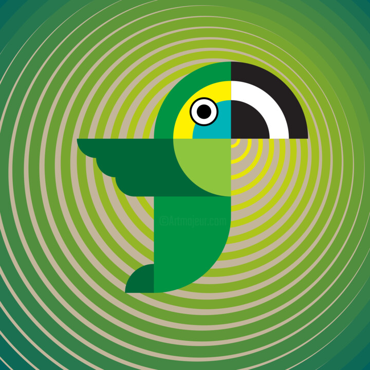 Цифровое искусство под названием "Papagaio [Parrot]" - Cesar Benatti, Подлинное произведение искусства, 2D Цифровая Работа