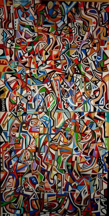 Painting titled "OIL ON CANVAS, MUSI…" by Cesar Yarleque, Original Artwork, Oil