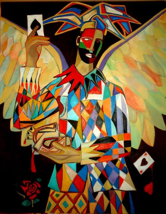 Painting titled "the victor" by Cesar Yarleque, Original Artwork, Oil