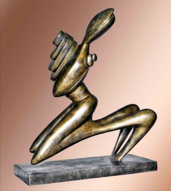Escultura titulada "- donna" por Cesare Viola, Obra de arte original, Metales