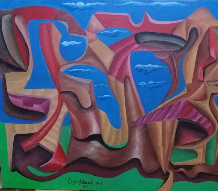 Pintura intitulada "Sem título" por César Sabaote, Obras de arte originais, Acrílico