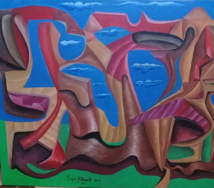 Painting titled "Sem título" by César Sabaote, Original Artwork, Acrylic