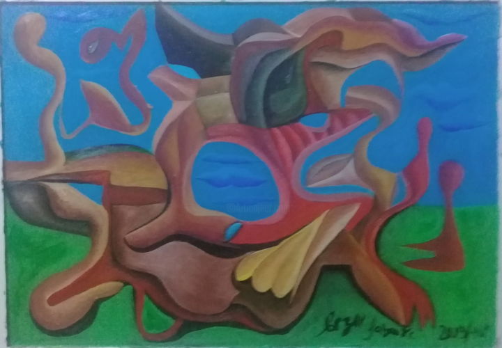 Painting titled "Sem titulo" by César Sabaote, Original Artwork, Acrylic