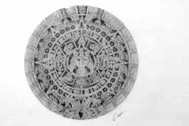 Dessin intitulée "Calendario Azteca o…" par Cesarv06 Yahoo.Mx Garcia, Œuvre d'art originale, Autre