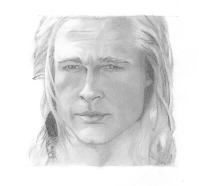 Drawing titled "Brad Pitt" by Cesarv06 Yahoo.Mx Garcia, Original Artwork, Other