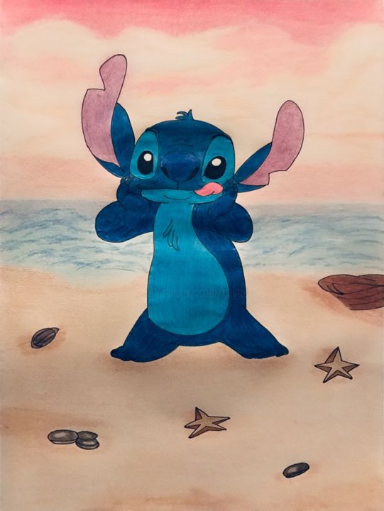 Dessin intitulée "Stitch" par Celestino Alertse, Œuvre d'art originale, Crayon