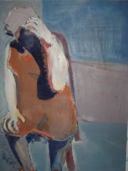Peinture intitulée "Vieille femme au so…" par Charley Supper-Bertho, Œuvre d'art originale, Huile