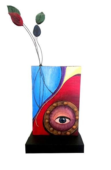 Design intitulée "Vase imaginaire" par Cezed, Œuvre d'art originale, Acrylique