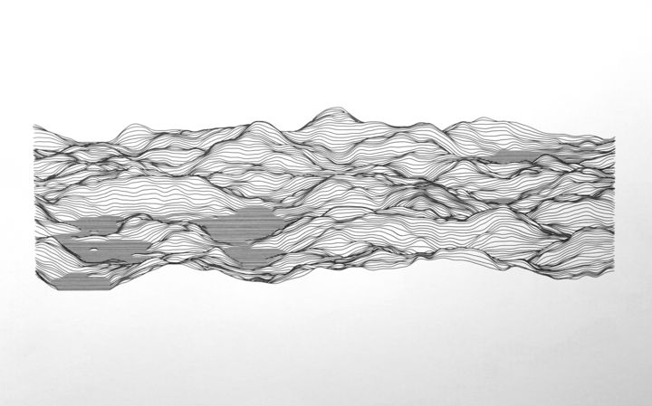 Prenten & gravures getiteld "Abstract landscape…" door Christophe Floutier, Origineel Kunstwerk, 2D Digital Work