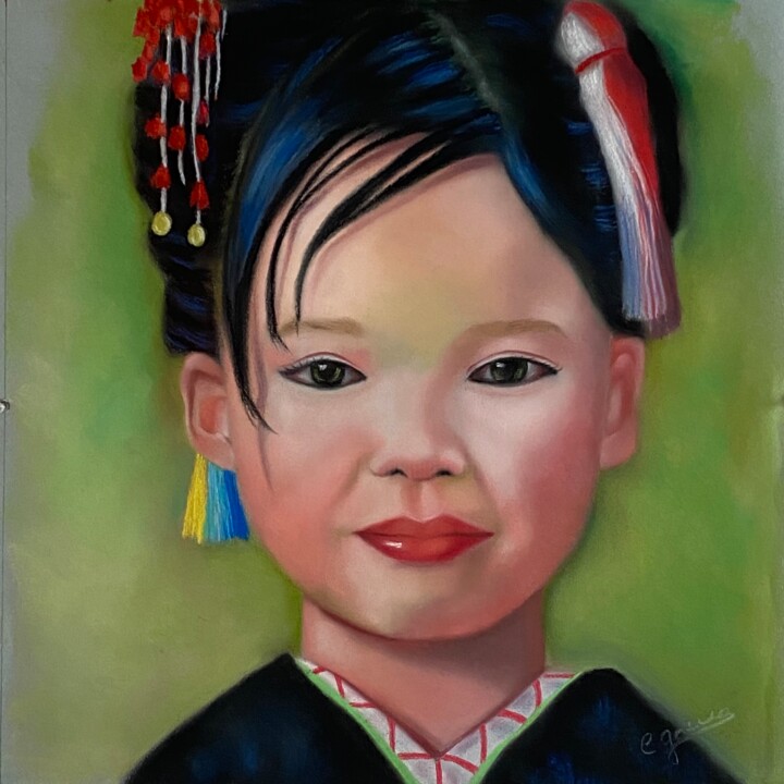 Painting titled "RETRATO" by Cg In The Art, Original Artwork, Pastel