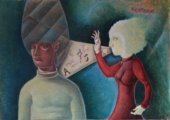 Pittura intitolato "donna magica e mode…" da Claudio Amore, Opera d'arte originale, Olio