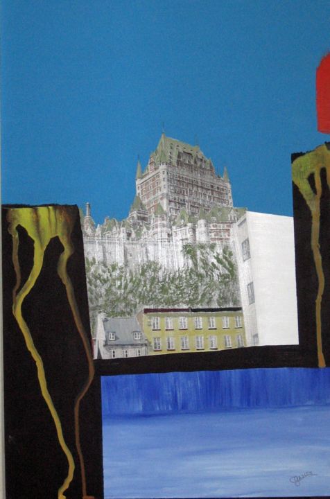Malarstwo zatytułowany „Regard sur Québec 6” autorstwa Claude Gascon, Oryginalna praca, Akryl