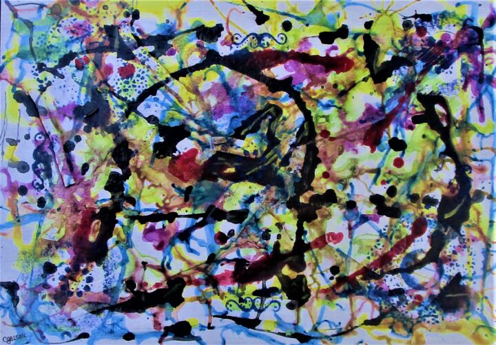 Schilderij getiteld "Abstraction 2021-22" door Claude Gascon, Origineel Kunstwerk, Acryl