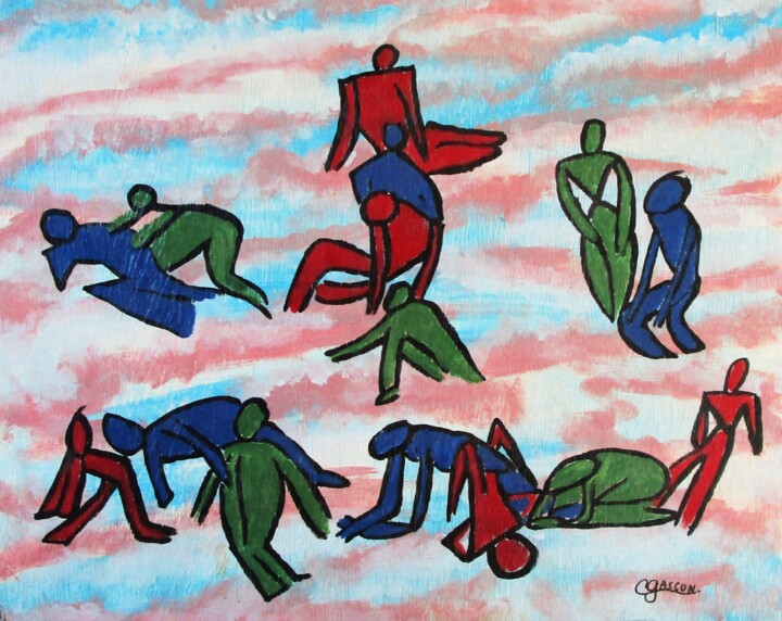 Painting titled "Décadence #3" by Claude Gascon, Original Artwork, Acrylic