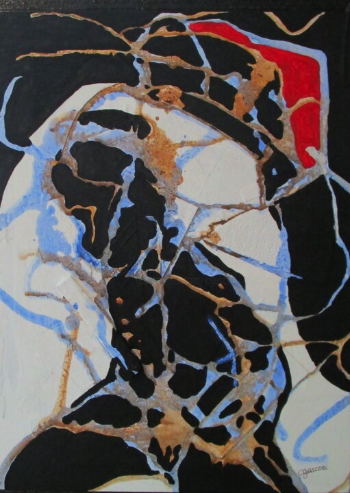 Painting titled "Silhouette" by Claude Gascon, Original Artwork, Acrylic Mounted on Wood Stretcher frame