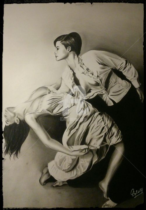 Dessin intitulée "Dansez Mesdames ..." par C.G Dessins, Œuvre d'art originale, Graphite