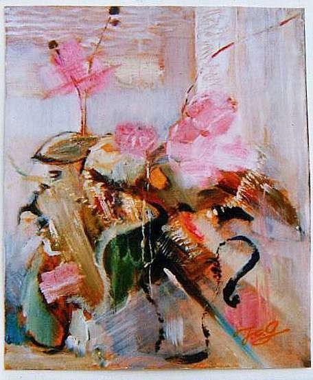 Painting titled "cyclamen flower_仙客来" by Jia Chunguang, Original Artwork