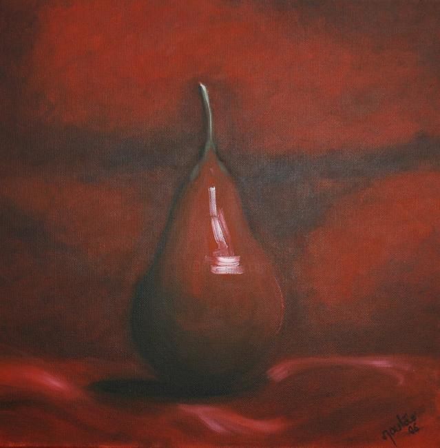 Painting titled "Pear" by Carlos Goulão, Original Artwork