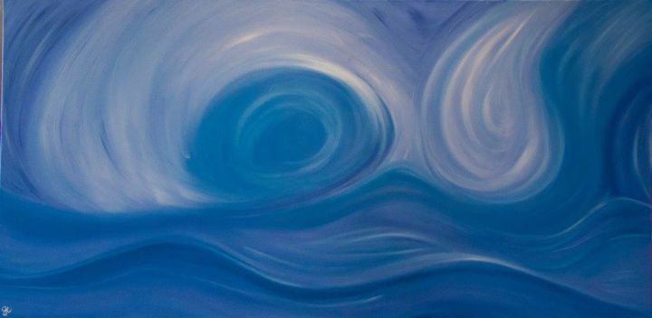 Peinture intitulée "Vagues" par Caroline Guillon, Œuvre d'art originale, Huile