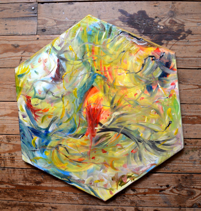 Painting titled "GARDEN" by Caroline Hofman, Original Art, Acrylic