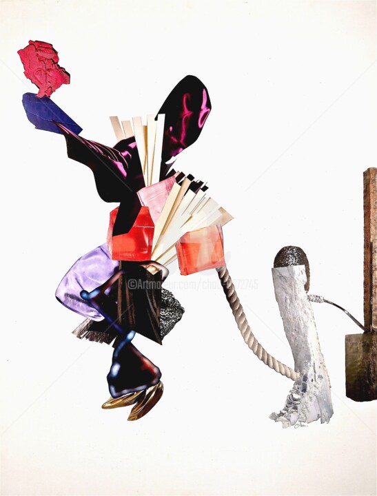 Collages intitulée "BLACK-OUT" par Cha, Œuvre d'art originale, Découpages