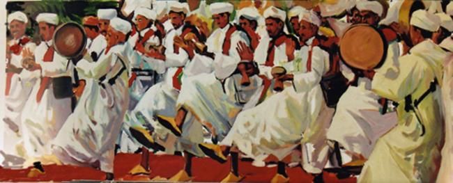 Peinture intitulée "La caada de Maroc" par Salah Chabane, Œuvre d'art originale,