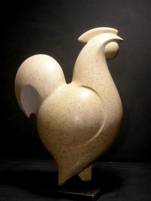 Sculpture intitulée "Jeune coq" par Michel Chabut, Œuvre d'art originale