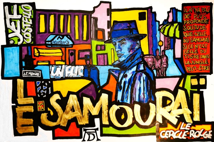 Painting titled "ESPRIT DU SAMOURAI" by Chachagrafitero, Original Artwork, Ink