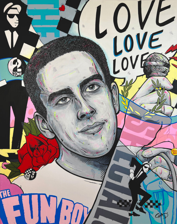 Malerei mit dem Titel "Love Love Love" von Chad Carothers (Chad Cantcolor), Original-Kunstwerk, Acryl