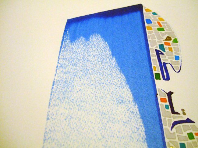 Peinture intitulée "detail 1 Mal bleu" par Chadia Labidi, Œuvre d'art originale