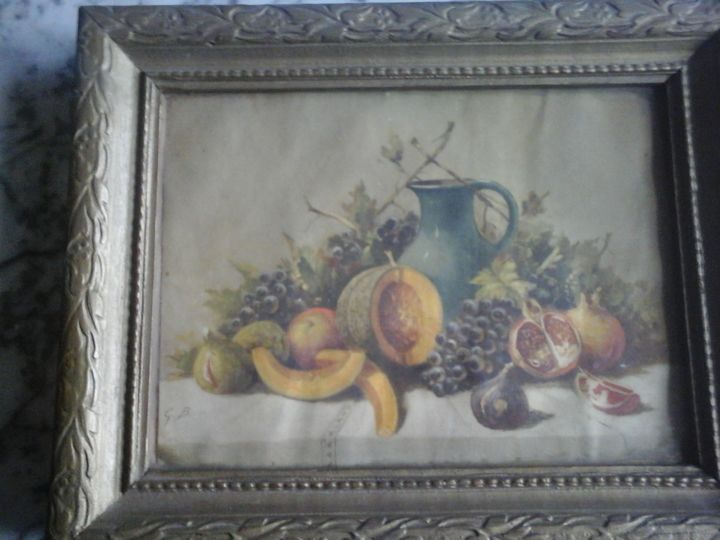 Peinture intitulée "carafe et corbeille…" par chafik1965, Œuvre d'art originale,