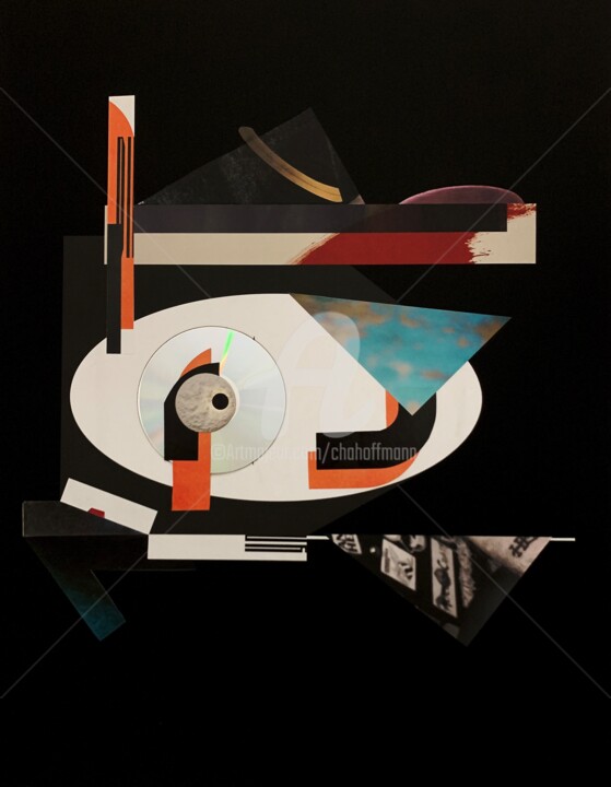 Collagen mit dem Titel "FOL OEIL" von Cha, Original-Kunstwerk, Collagen Auf Karton montiert