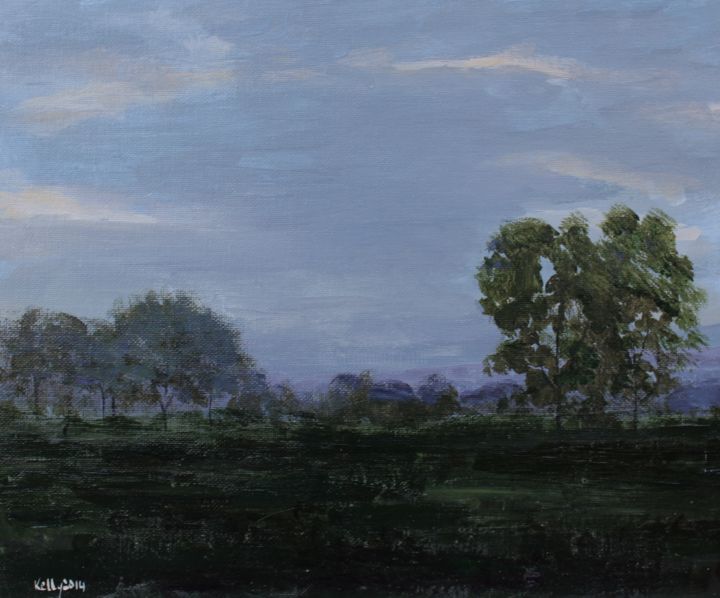 Painting titled "Dusk" by Terence Kelly, Original Art, Acrylic