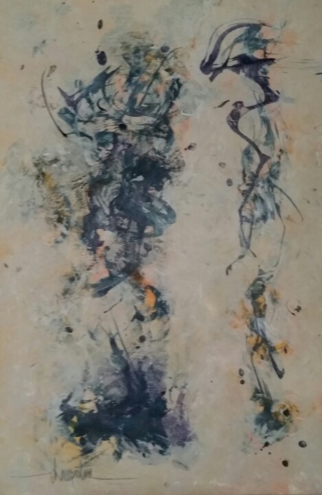 Peinture intitulée "082016-acryl-papers…" par Chamartin, Œuvre d'art originale