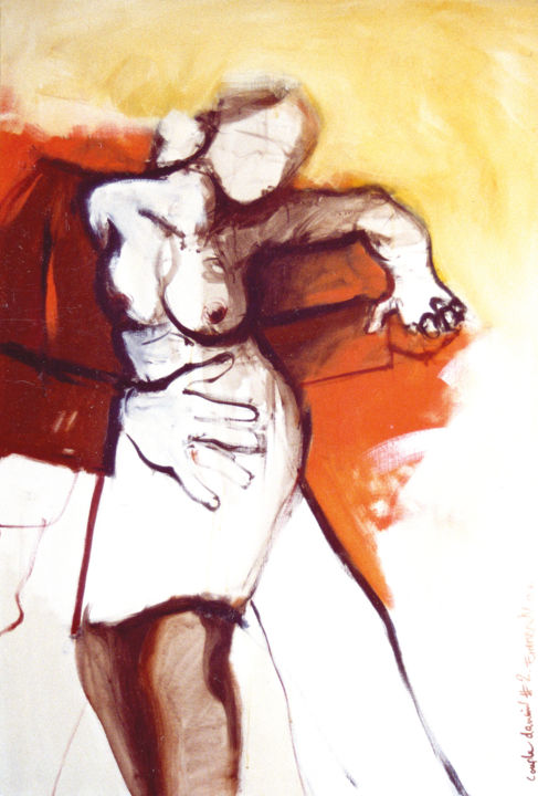 Painting titled "Couple dancin' 2" by Franck Chambrun, Original Artwork, Acrylic