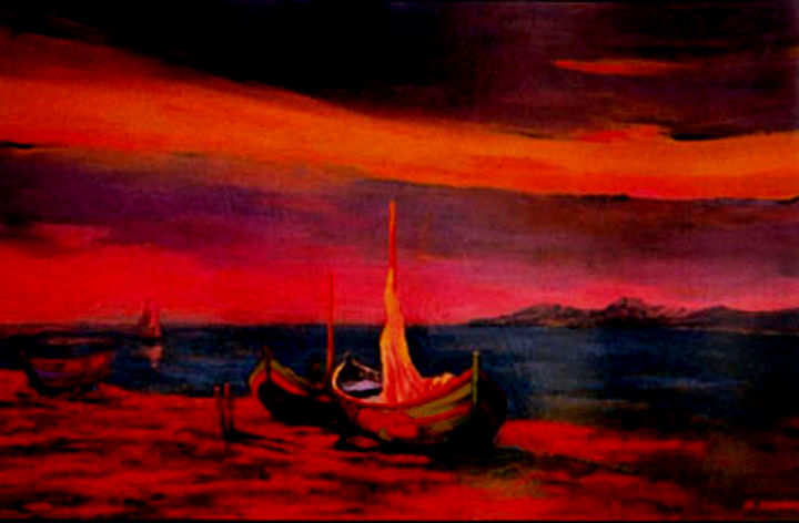 Peinture intitulée "crepuscule-146x97.j…" par Jjchambry, Œuvre d'art originale