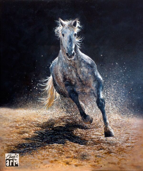 Painting titled "Freedom no1 - Wild…" by Chamindra De Silva Abeyewickreme, Original Art, Acrylic