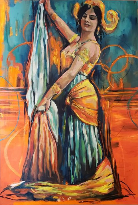 Pintura intitulada "Mata Hari" por Leticia Chamone, Obras de arte originais, Acrílico