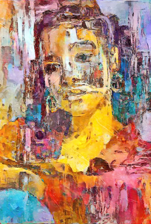 Digital Arts titled "Colorful Citygirl" by Gustav Boye, Original Artwork, 2D Digital Work